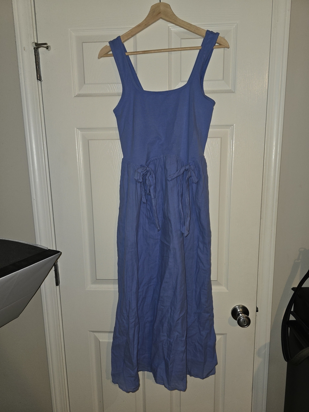 aerie Light Blue Sleeveless Midi Dress with Side Bows Size Small - Picture 2 of 7